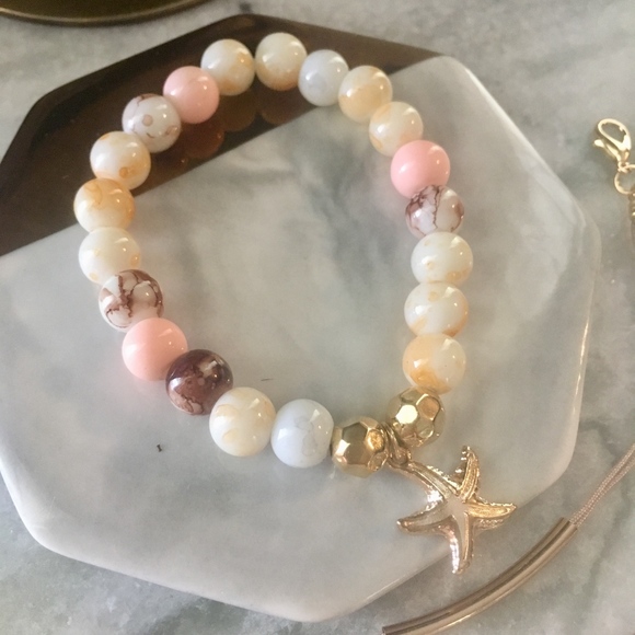 'Sand Storm' Multicolor Bead Starfish Bracelet Set - Picture 7 of 7